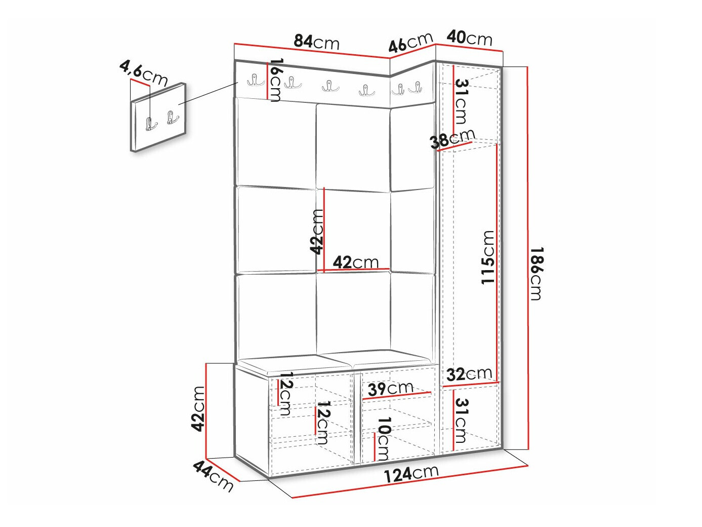 Priekšnama komplekts Hartford 385 (Melns)