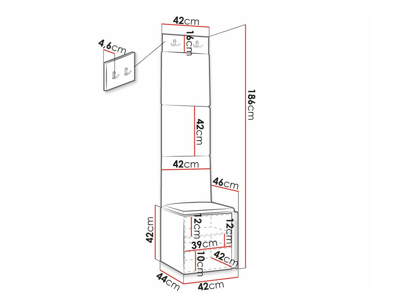 Priekšnama komplekts Hartford 386 (Balts)