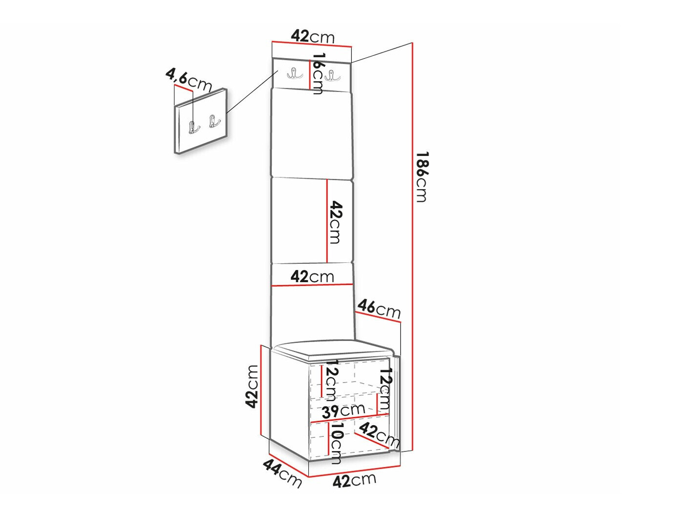 Priekšnama komplekts Hartford 386 (Melns)