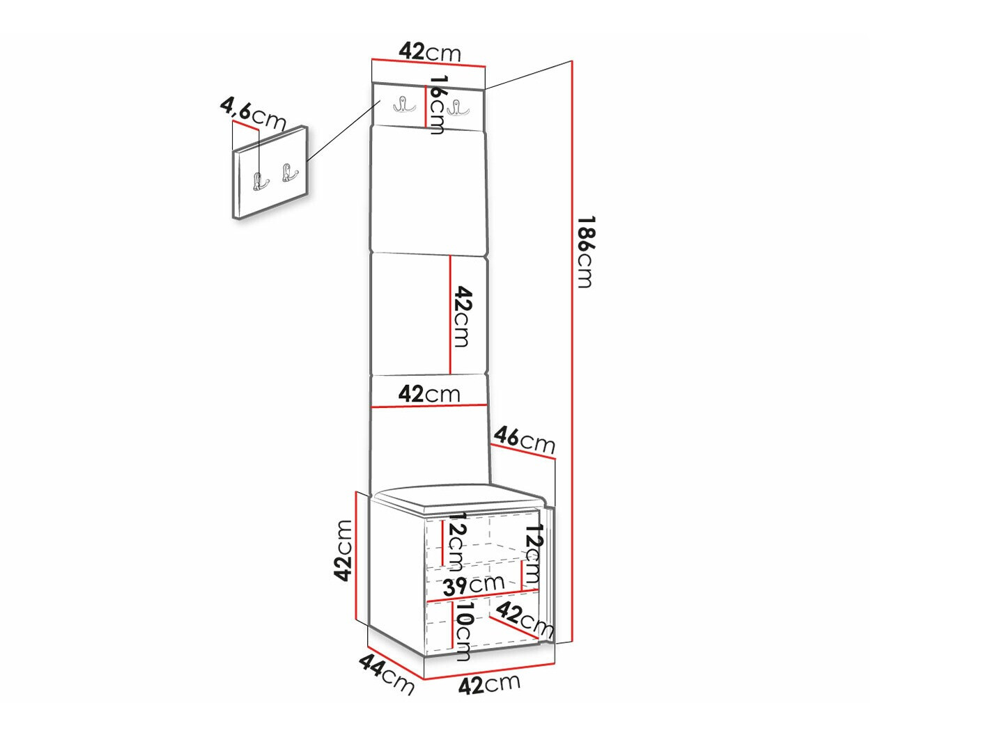 Priekšnama komplekts Hartford 386 (Melns)
