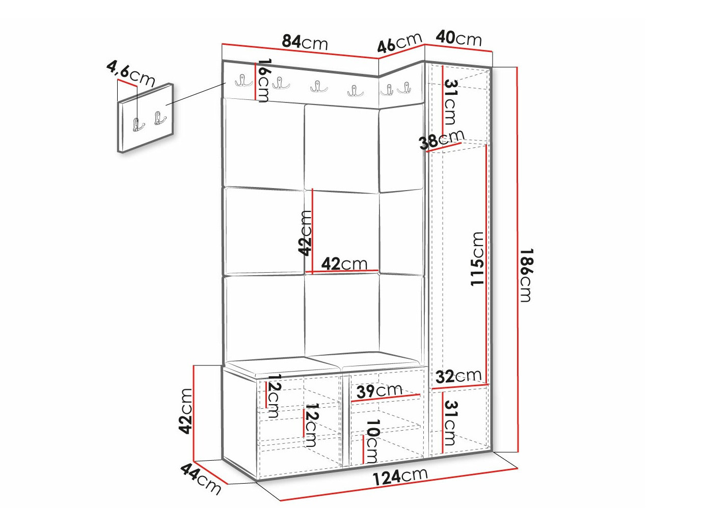 Прихожая Hartford 385 (Чёрный)
