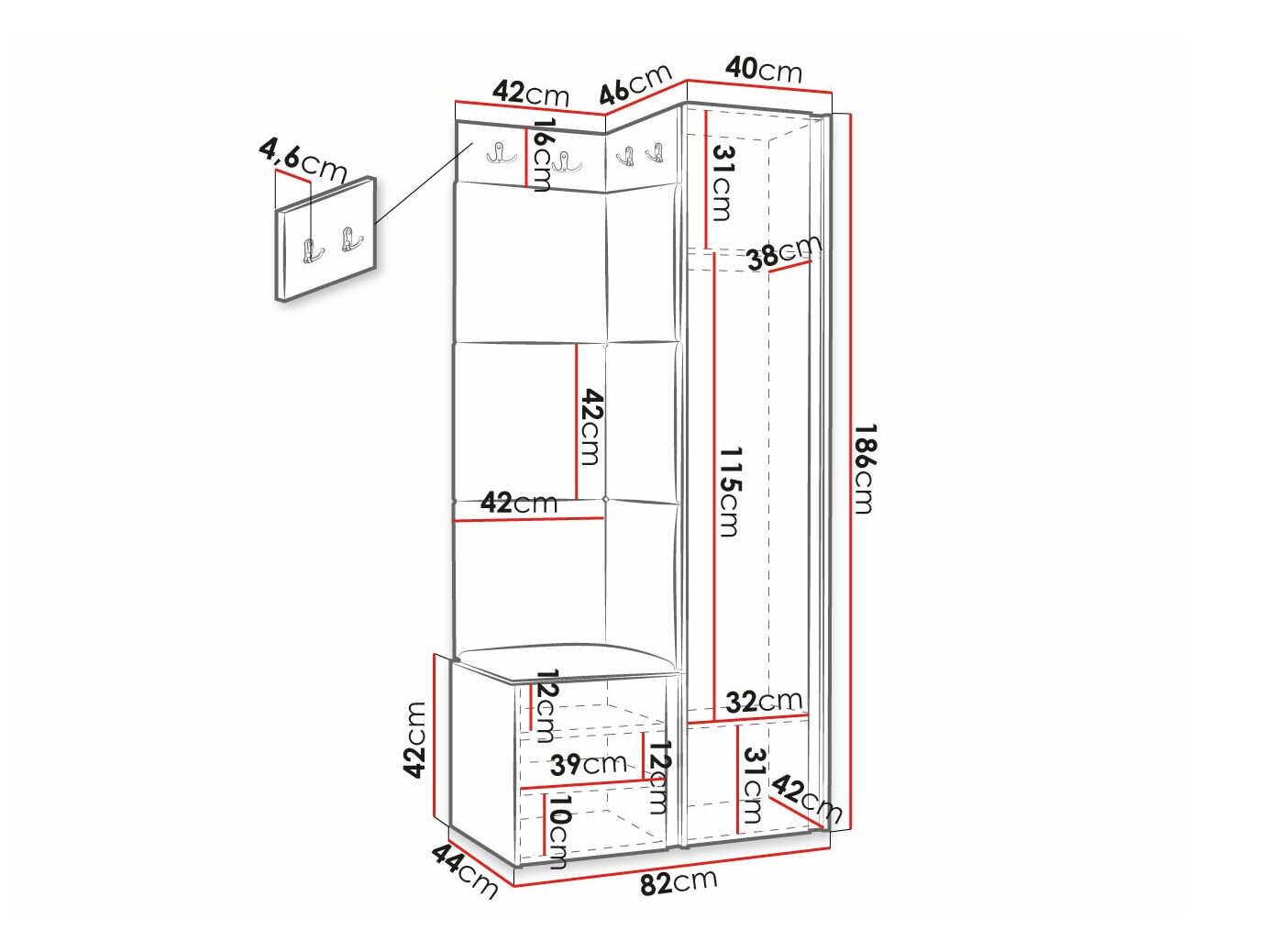 Priekšnama komplekts Hartford 390 (Eko āda Soft 011)