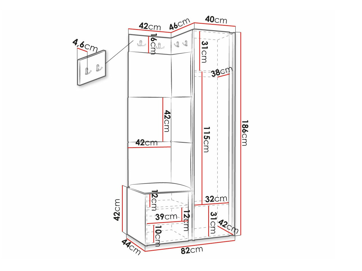 Priekšnama komplekts Hartford 390 (Eko āda Soft 017)