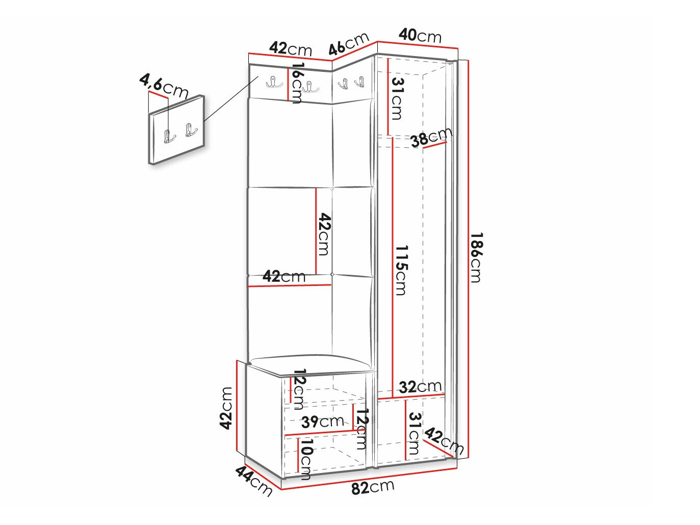 Прихожая Hartford 391 (Экокожа кожа Soft 011)