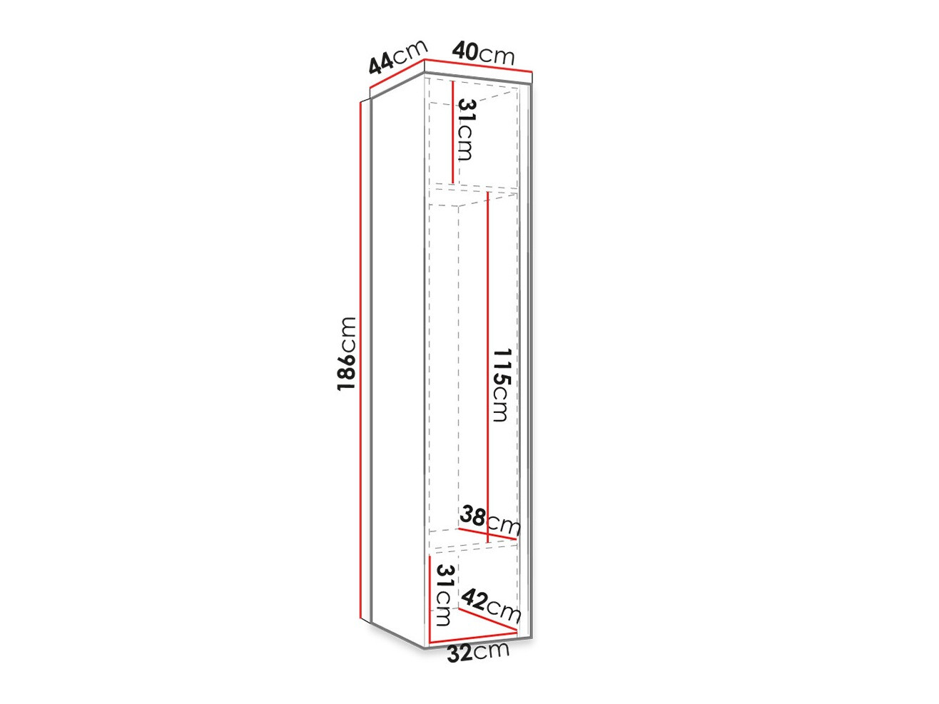 Skapis Hartford 392 (Melns)