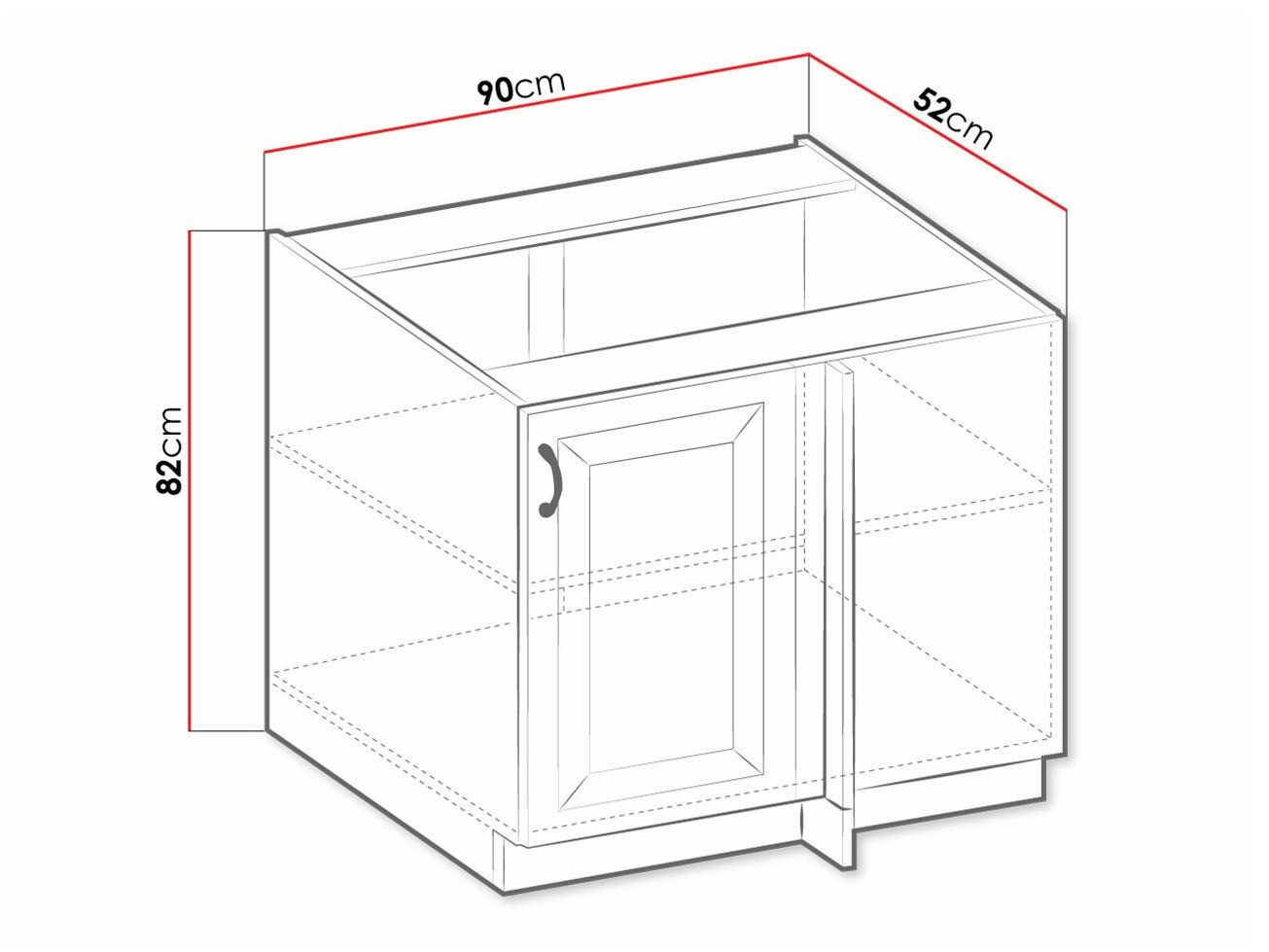 Модульный шкафчик с дверцами Retro Grey 100