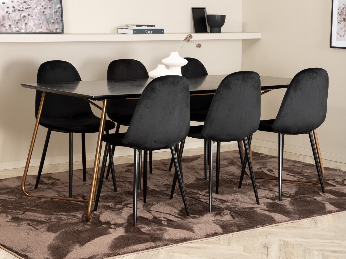 Ēdamistabas komplekts Dallas 2713 (Melns)