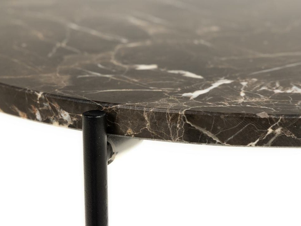 Kafijas galdiņš Norsica 609 (Brūns marmors + Melns)