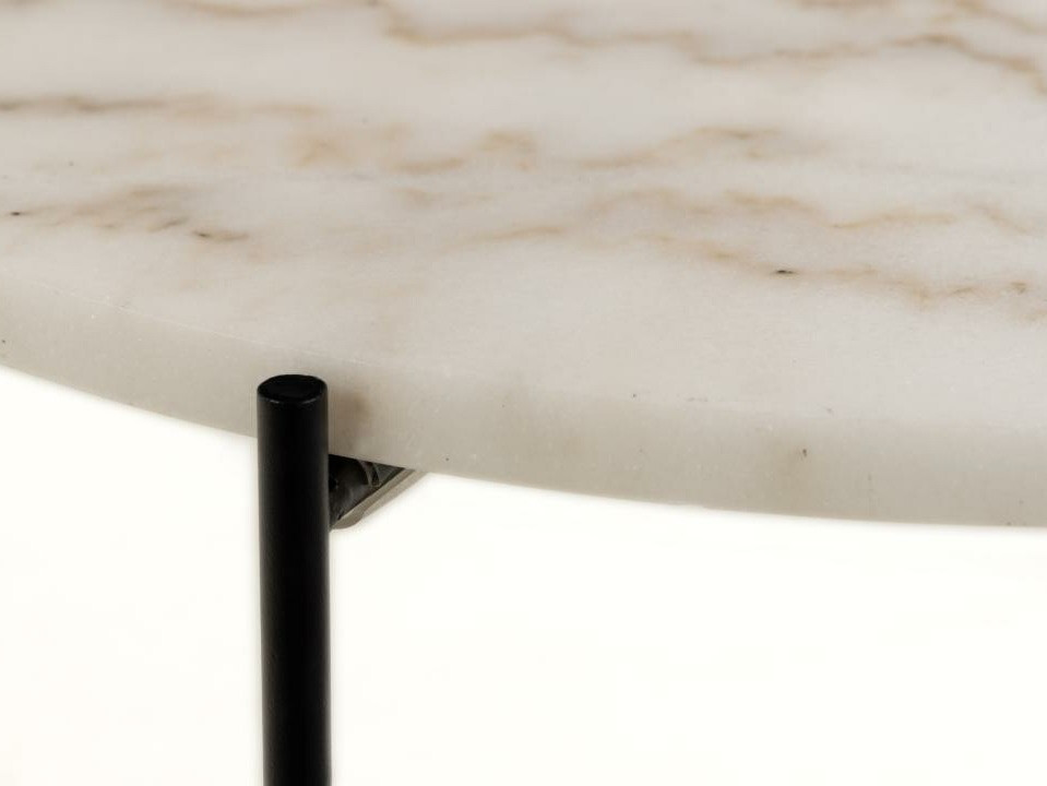 Кофейный столик Norsica 608 (Белый мрамор + Чёрный)