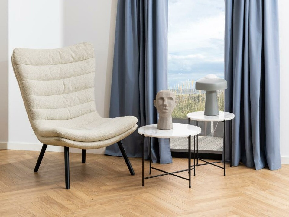 Кофейный столик Norsica 608 (Белый мрамор + Чёрный)