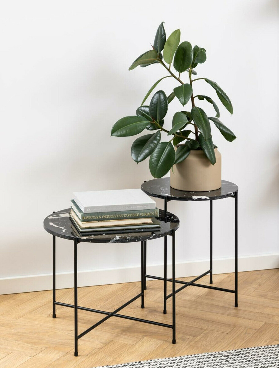 Кофейный столик Norsica 609 (Черный мрамор + Чёрный)