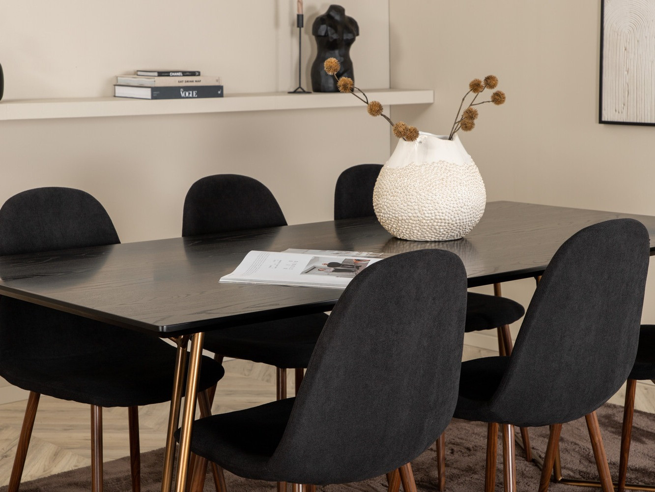 Обеденный гарнитур Dallas 2713 (Чёрный + Грецкий орех)