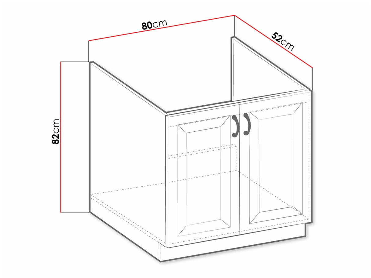 Модульный шкафчик под раковину с дверцами Retro White 121