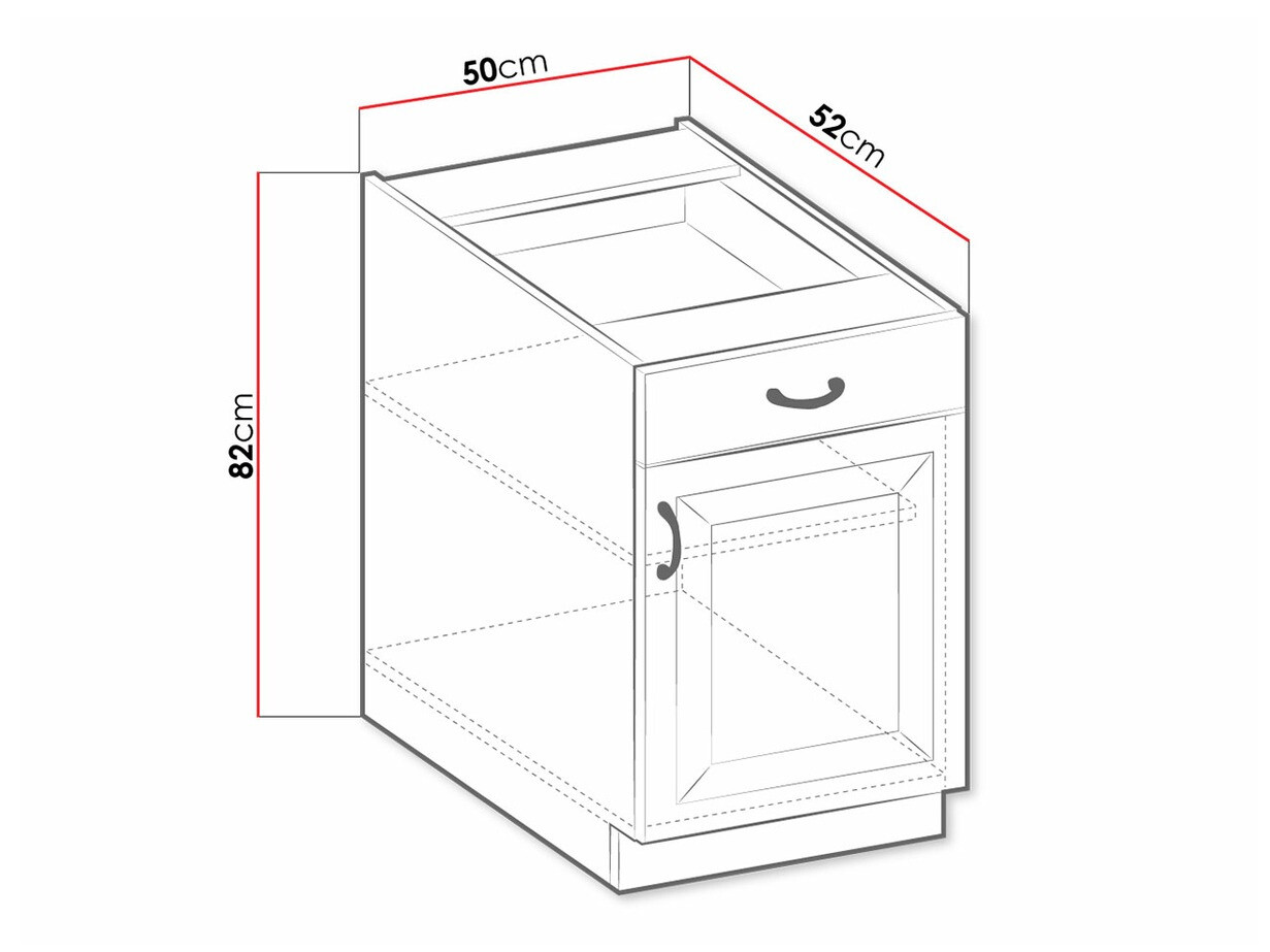 Модульный шкафчик с выдвижным ящиком и дверцами Retro Grey 105