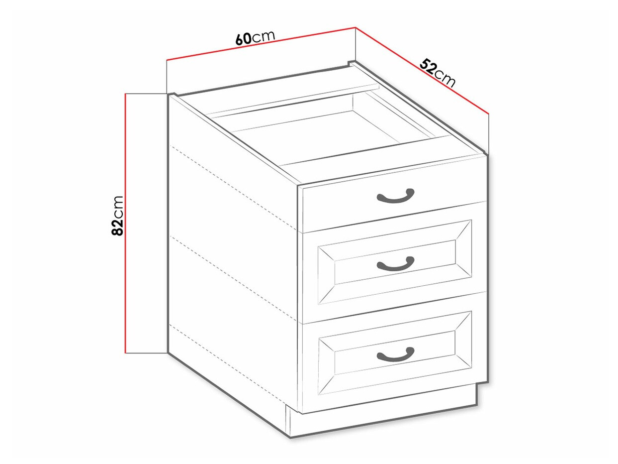 Moduļu skapis ar atvilktnēm Retro Grey 108