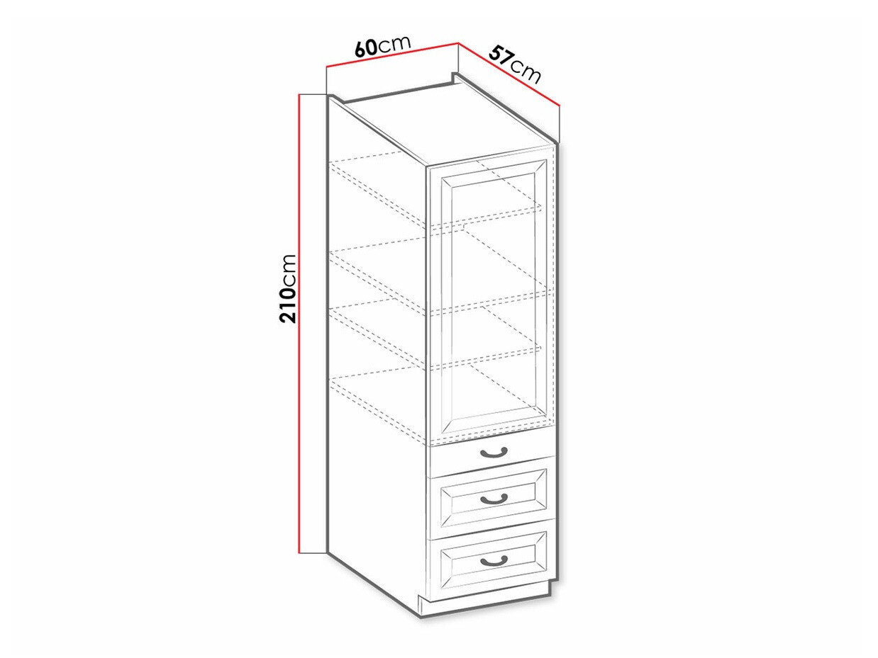 Moduļu skapis ar atvilktni un durvīm Retro Grey 114