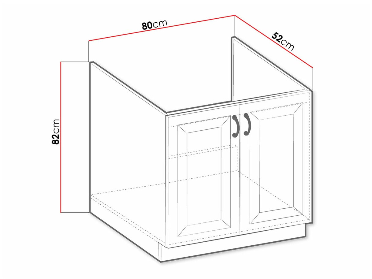 Moduļu skapis izlietnei ar durvīm Retro Grey 121