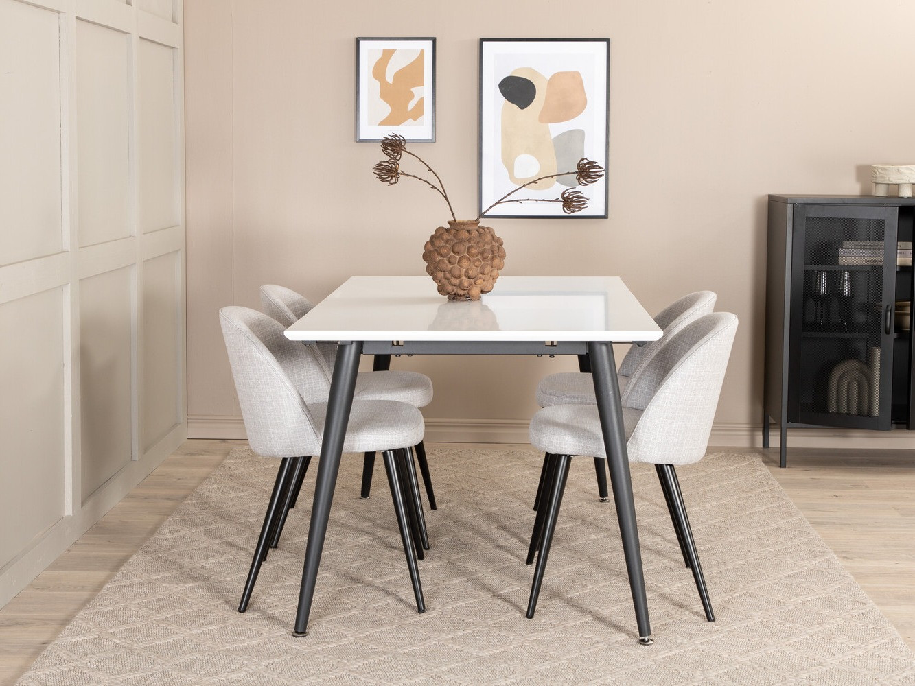 Ēdamistabas komplekts Dallas 2731 (Gaiši pelēks + Melns)