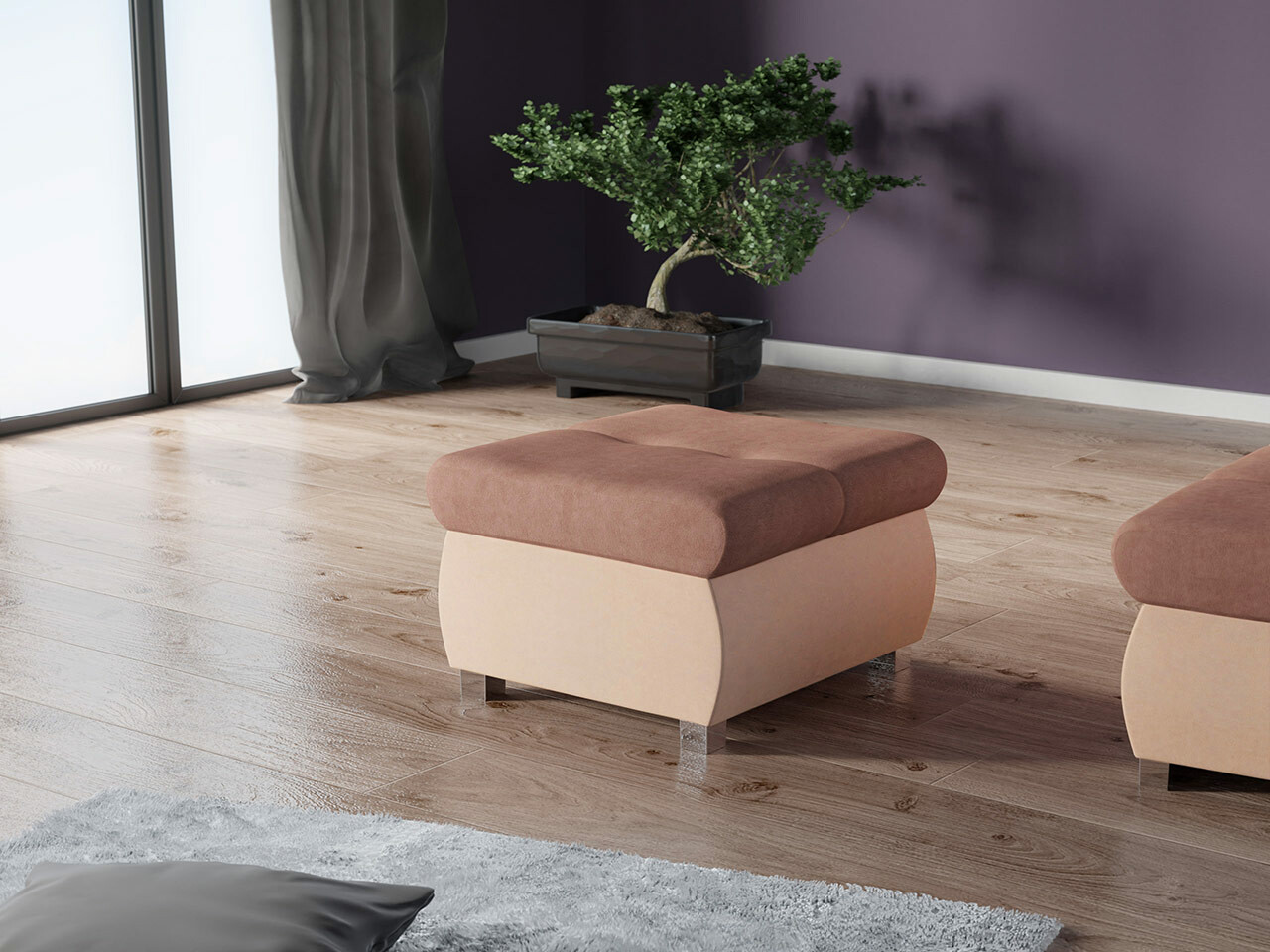 Пуф Comfivo 122 (Uttario Velvet 2956 + Uttario Velvet 2955)