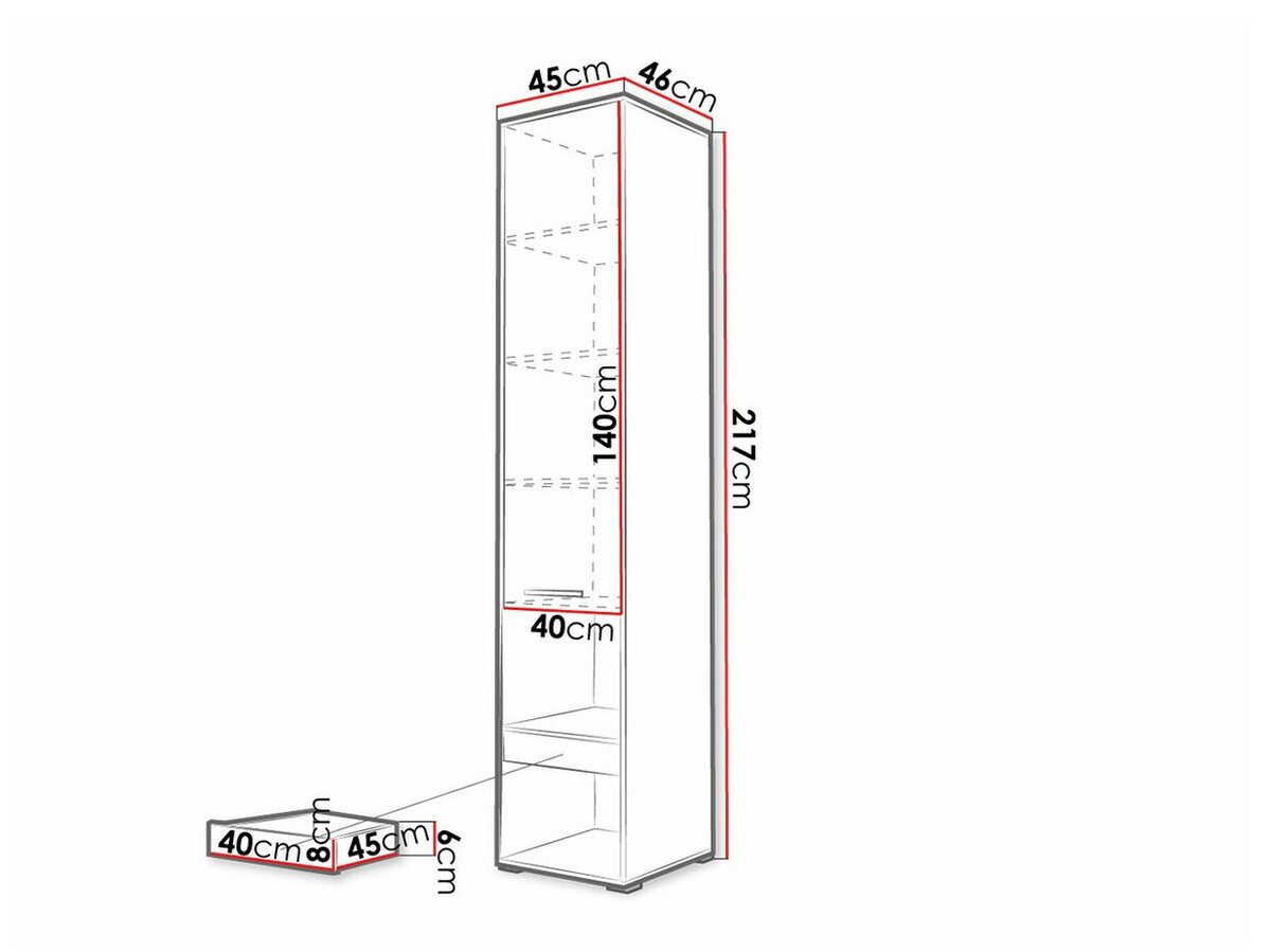 Plaukts Concept Pro Lenart Levfere 110 (Balts + Glancēts balts)