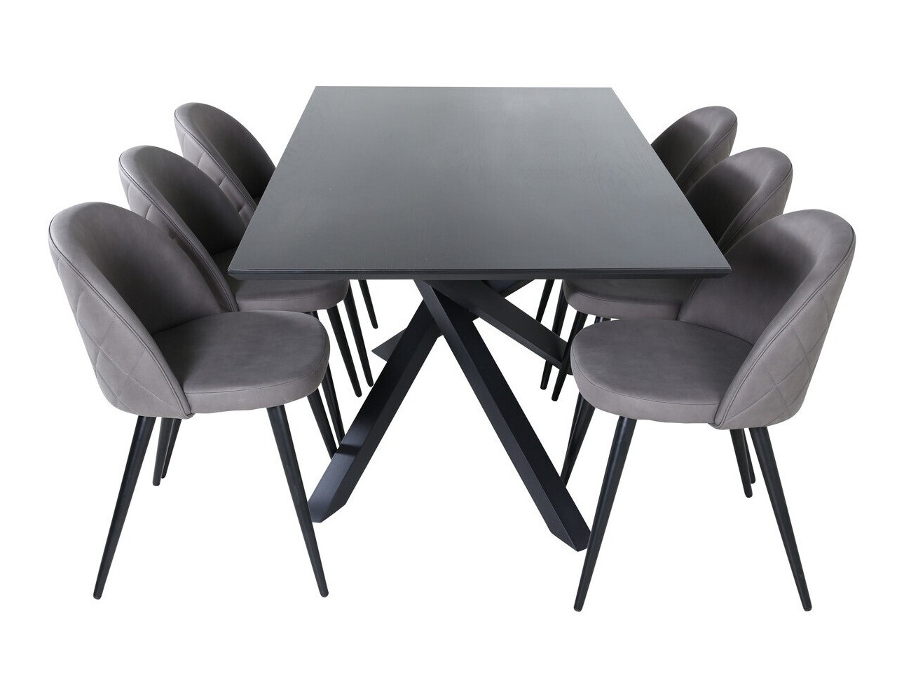 Ēdamistabas komplekts Dallas 2693 (Pelēks + Melns)
