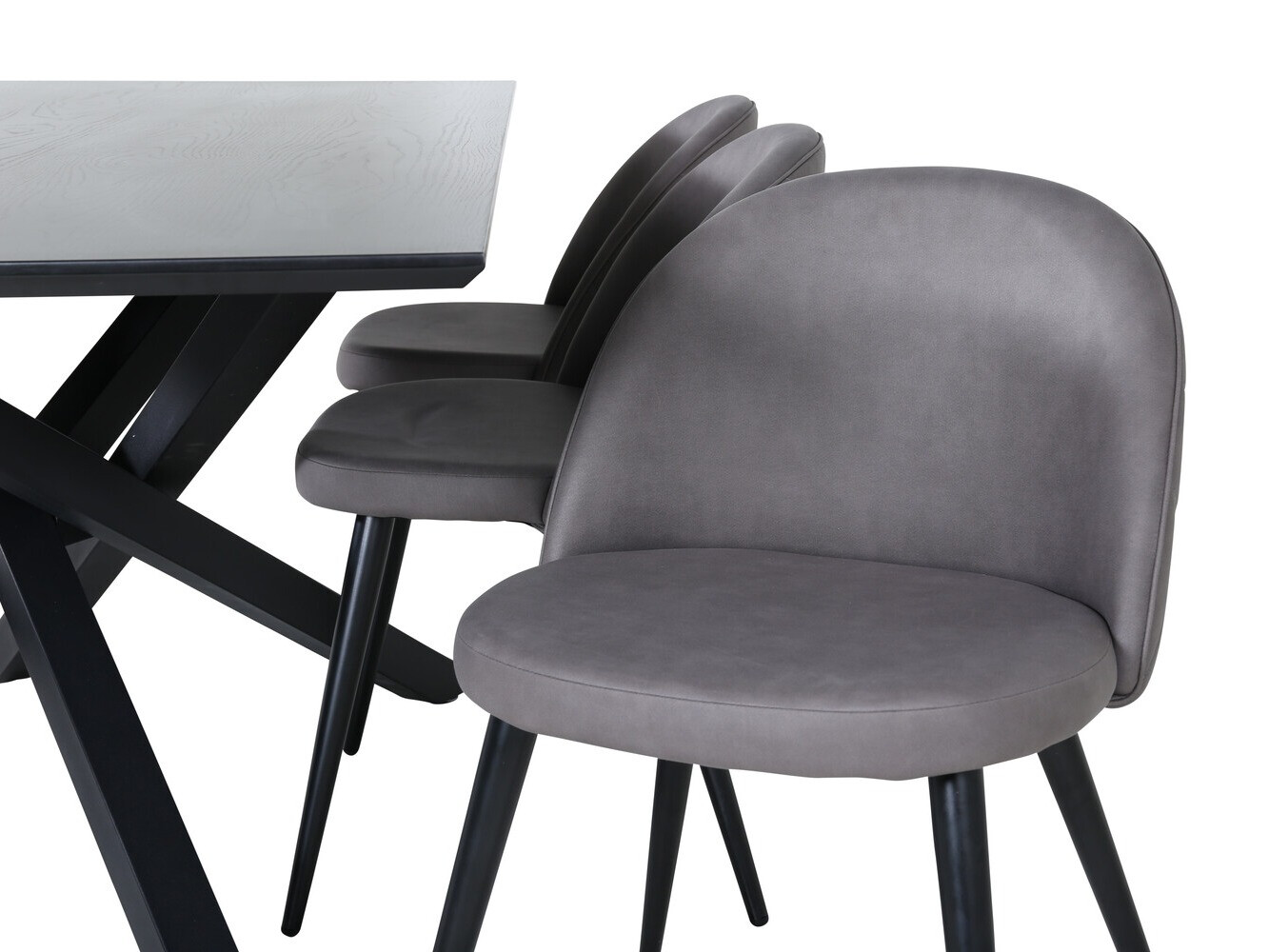 Ēdamistabas komplekts Dallas 2693 (Pelēks + Melns)