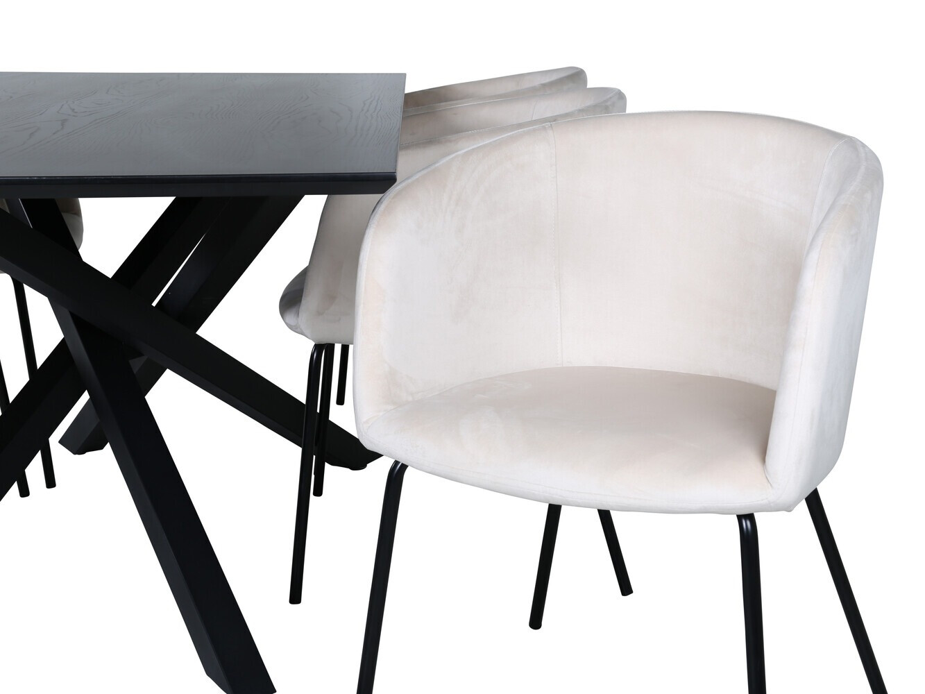 Обеденный гарнитур Dallas 2691 (Крем + Чёрный)