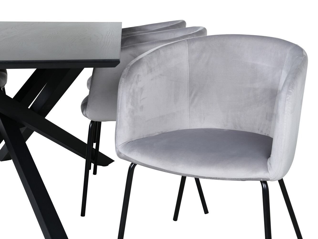 Обеденный гарнитур Dallas 2691 (Светло-серый + Чёрный)