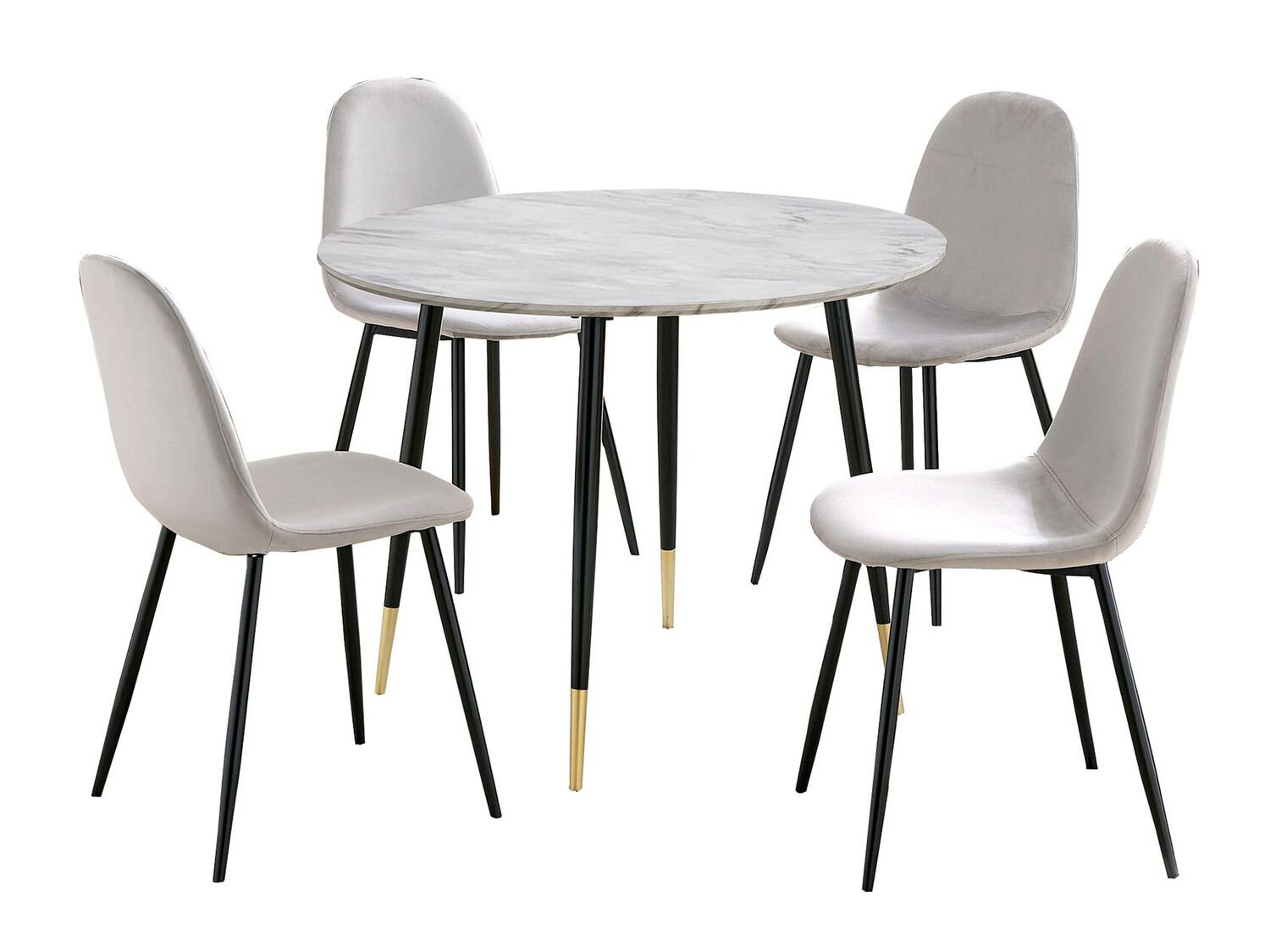 Ēdamistabas komplekts Denton 1146 (Pelēks + Balts marmors)