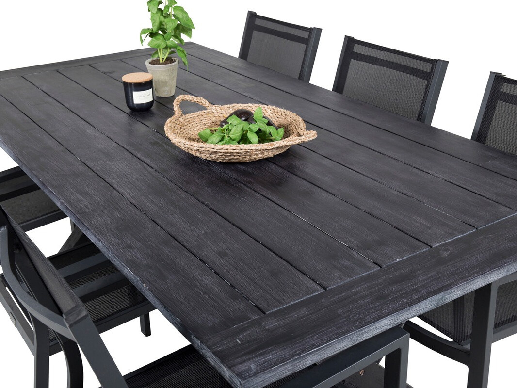 Galds un krēslu komplekts Dallas 3641 (Melns)