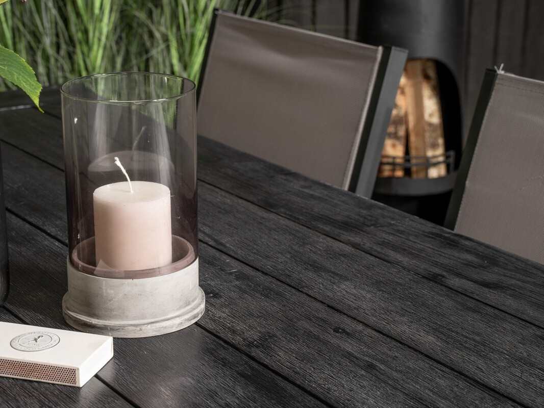 Galds un krēslu komplekts Dallas 3641 (Pelēks + Melns)