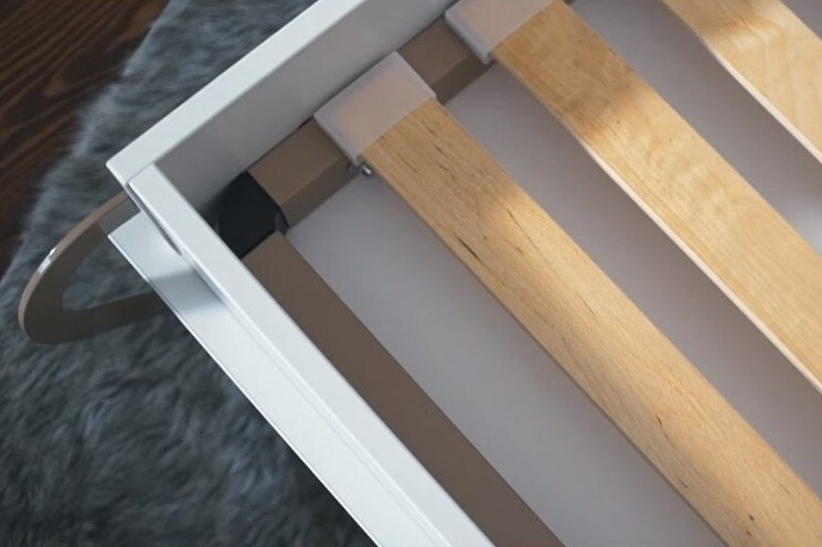 Настенная кровать Concept Pro Lenart Levfere 109 (Белый + Глянцевый белый)