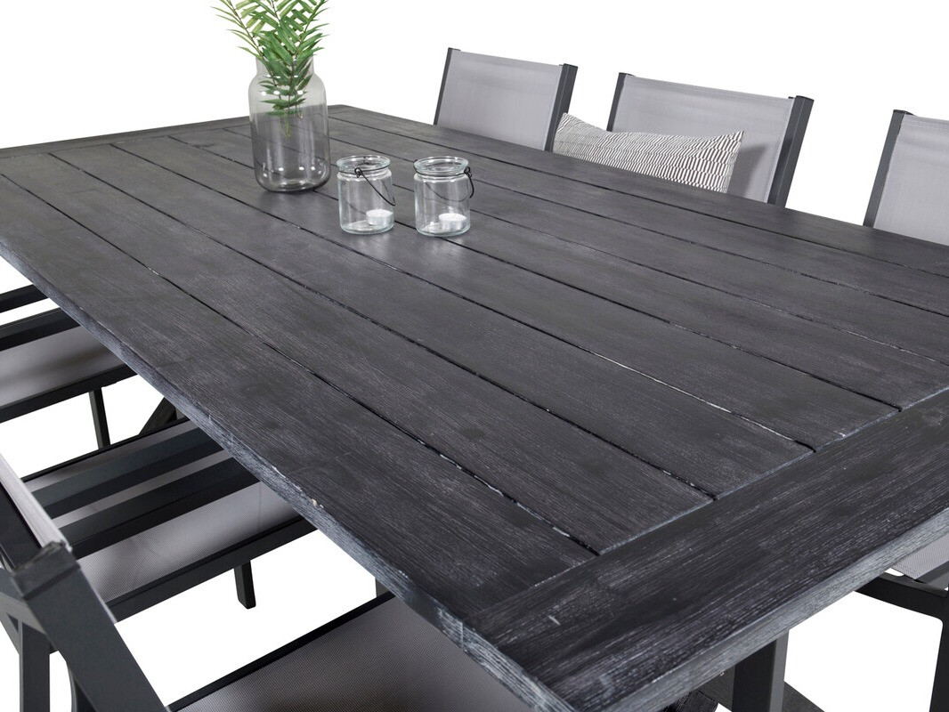 Стол и стулья Dallas 3641 (Серый + Чёрный)