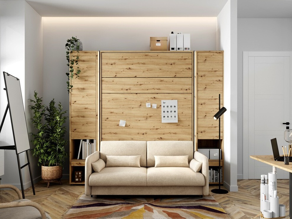 Mēbeļu komplekts Concept Pro Lenart VI (Artisan ozols + Bēšs)