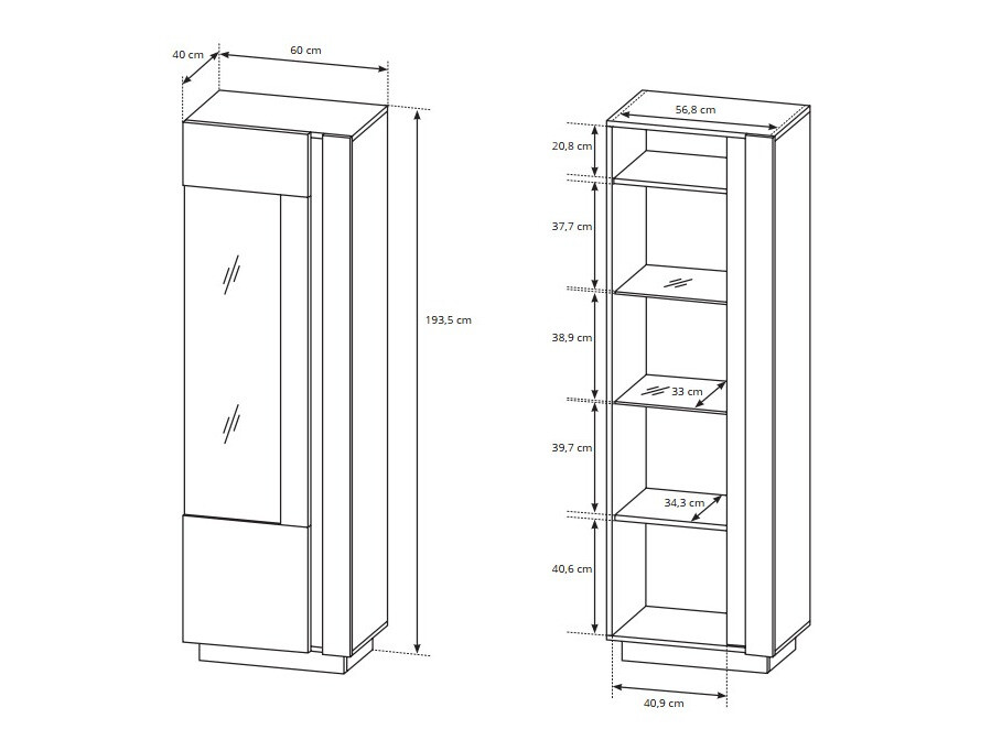 Plaukts Novbela 101 (Balts + Glancēts balts + Grandson ozols)