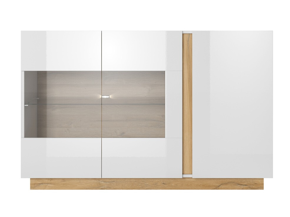 Skapis Novbela 105 (Balts + Glancēts balts + Grandson ozols)