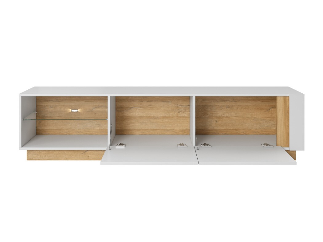 ТВ тумба Novbela 108 (Белый + Глянцевый белый + Внук дуб)