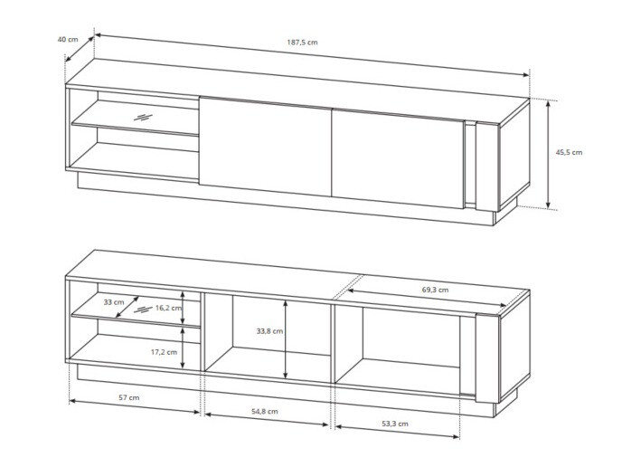 ТВ тумба Novbela 108 (Белый + Глянцевый белый + Внук дуб)