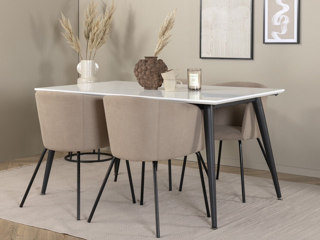 Ēdamistabas komplekts Dallas 2739 (Bēšs + Melns)