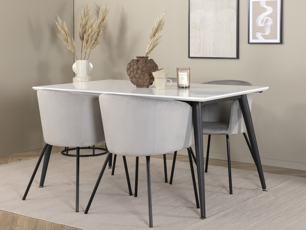 Ēdamistabas komplekts Dallas 2739 (Pelēks + Melns)