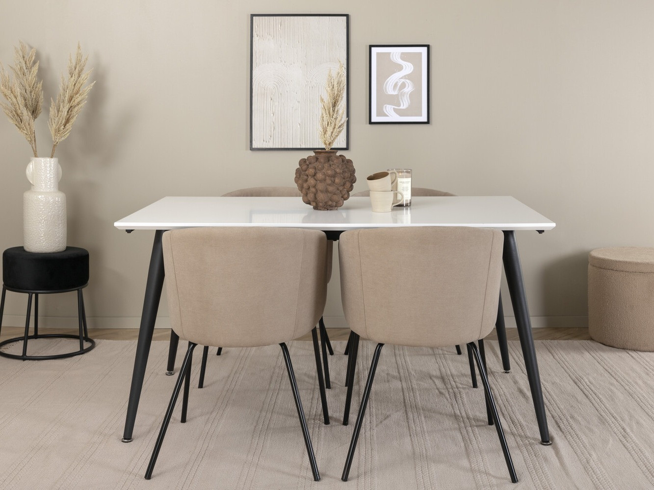 Обеденный гарнитур Dallas 2739 (Бежевый + Чёрный)