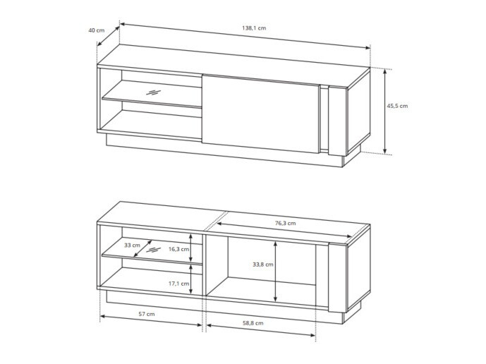 Набор для гостиной Novbela 113 (Белый + Глянцевый белый + Внук дуб)