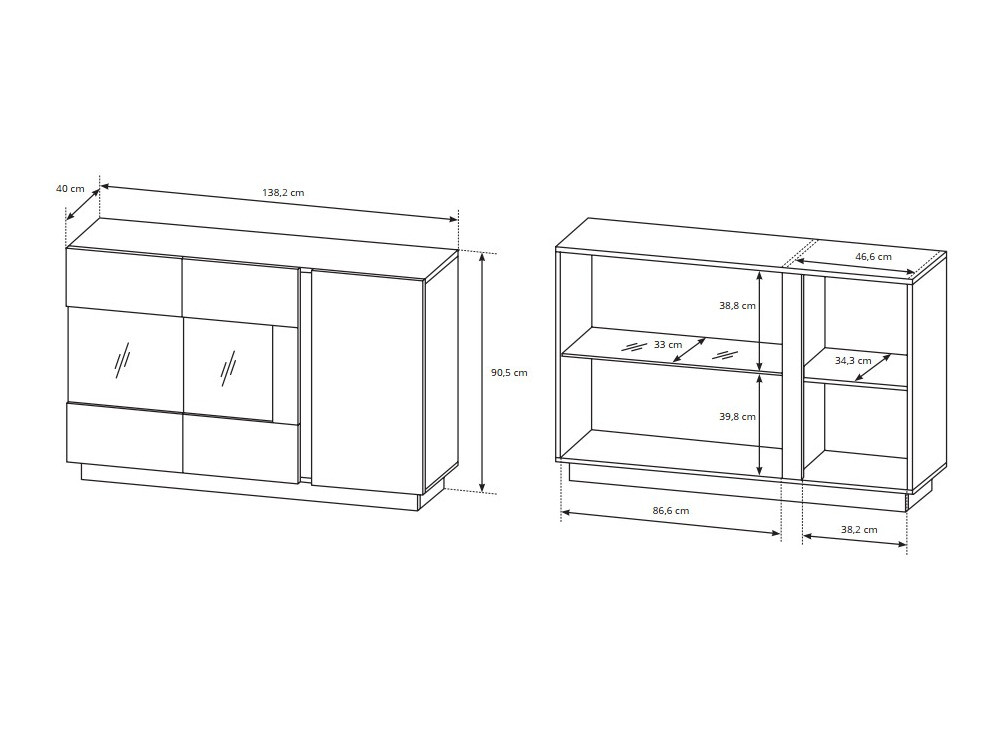 Набор для гостиной Novbela 113 (Белый + Глянцевый белый + Внук дуб)