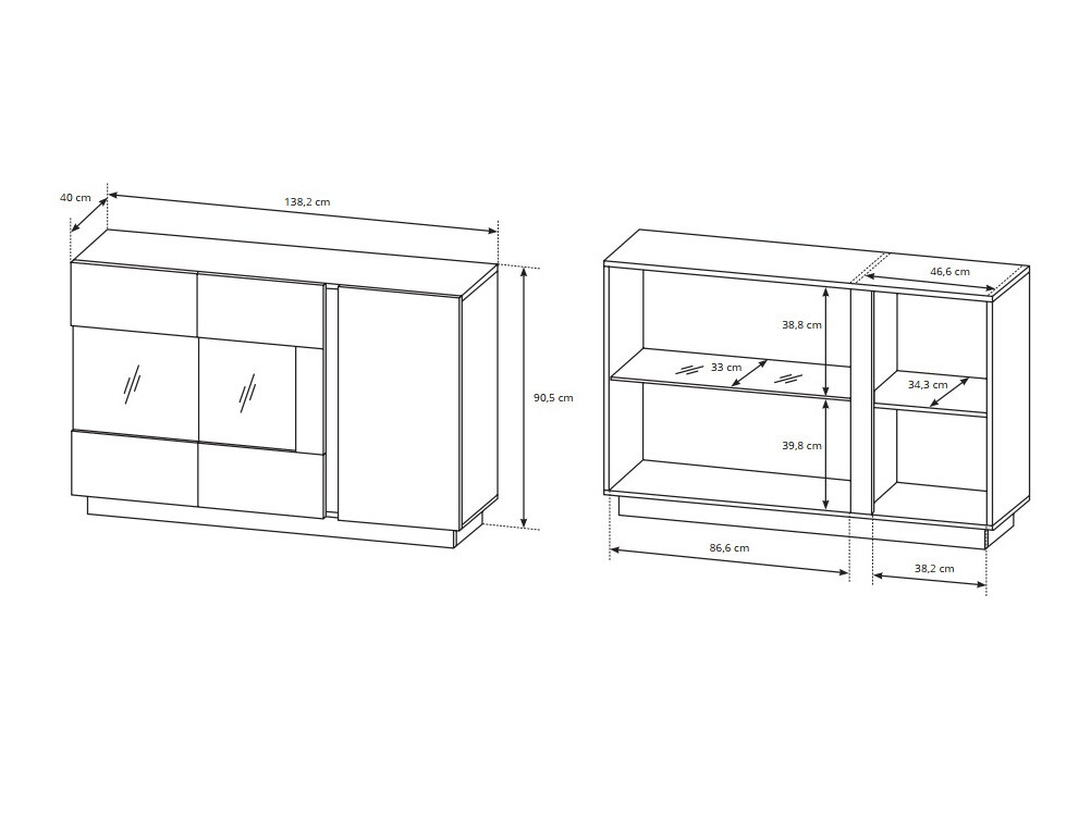 Viesistabas komplekts Novbela 113 (Balts + Glancēts balts + Grandson ozols)