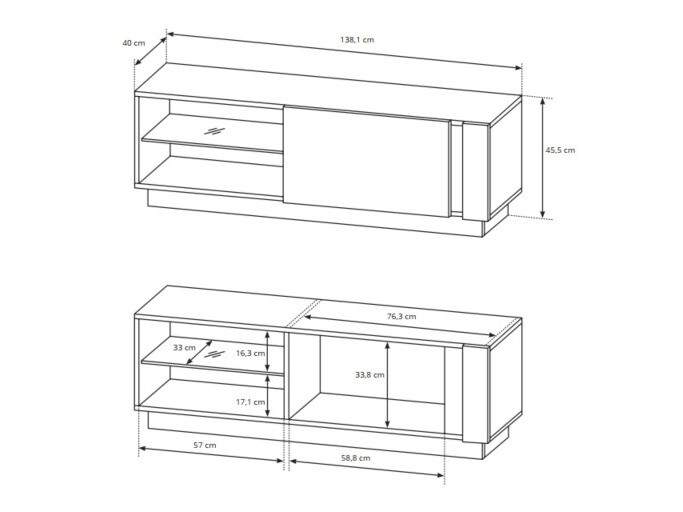 Viesistabas komplekts Novbela 113 (Balts + Glancēts balts + Grandson ozols)