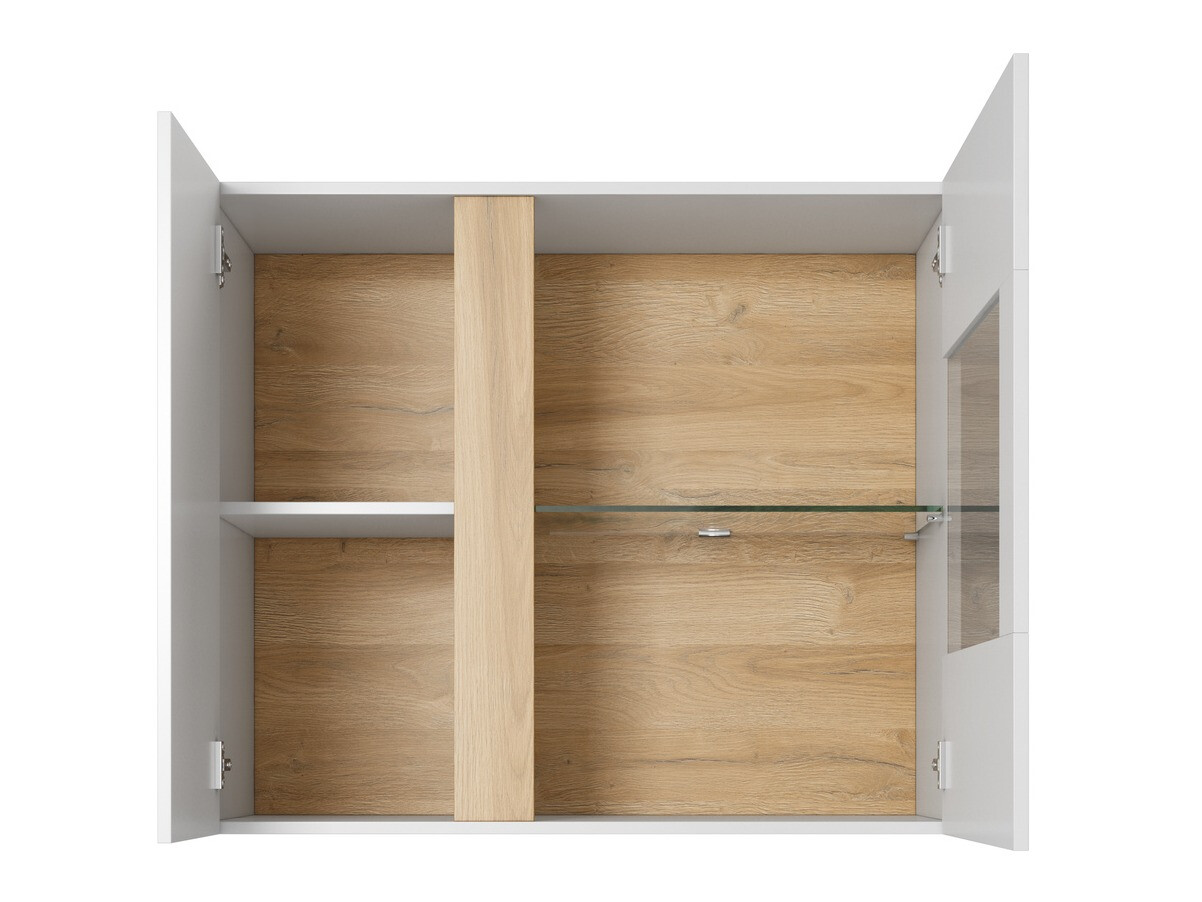 Viesistabas komplekts Novbela 114 (Balts + Glancēts balts + Grandson ozols)