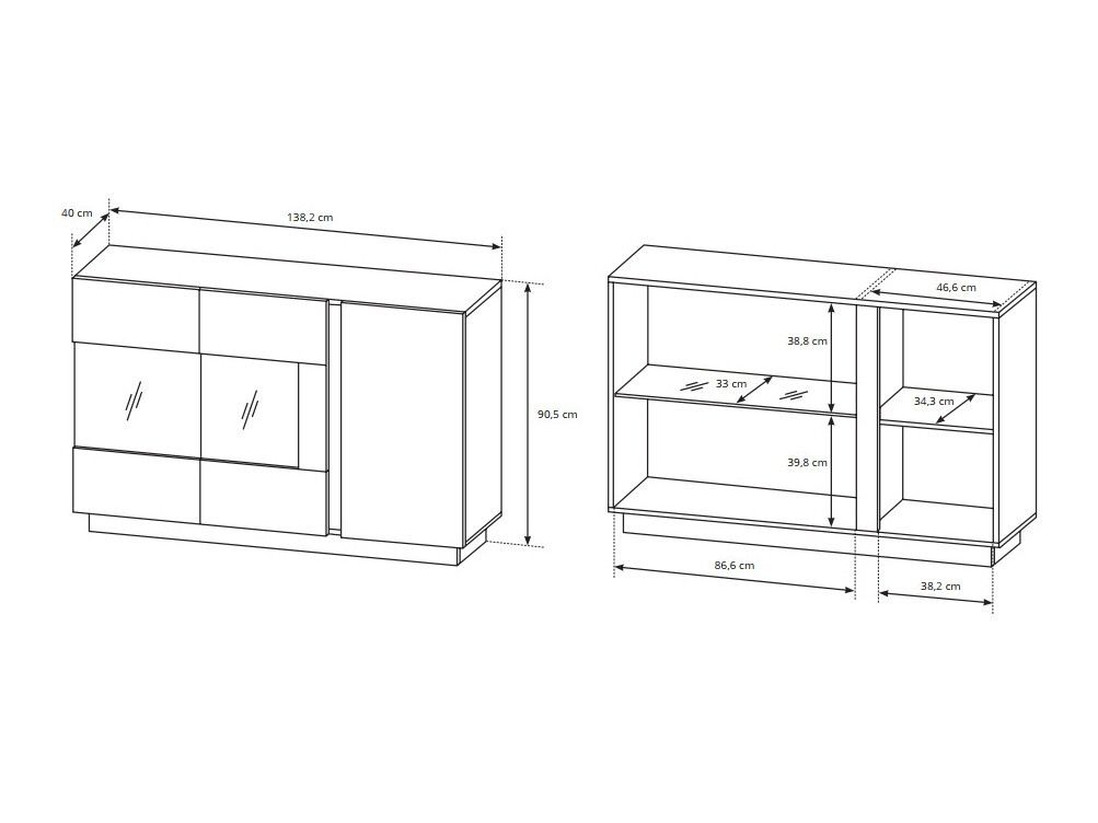 Viesistabas komplekts Novbela 114 (Balts + Glancēts balts + Grandson ozols)