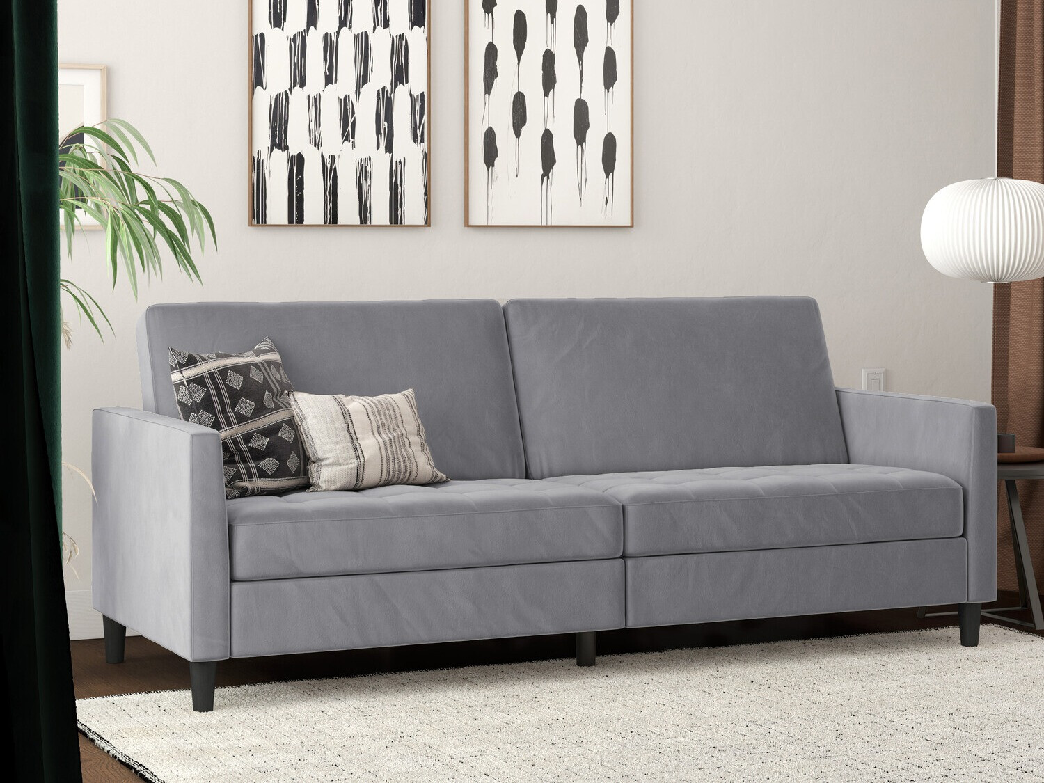 Dīvāns gulta Tulsa 542 (Gaiši pelēks)