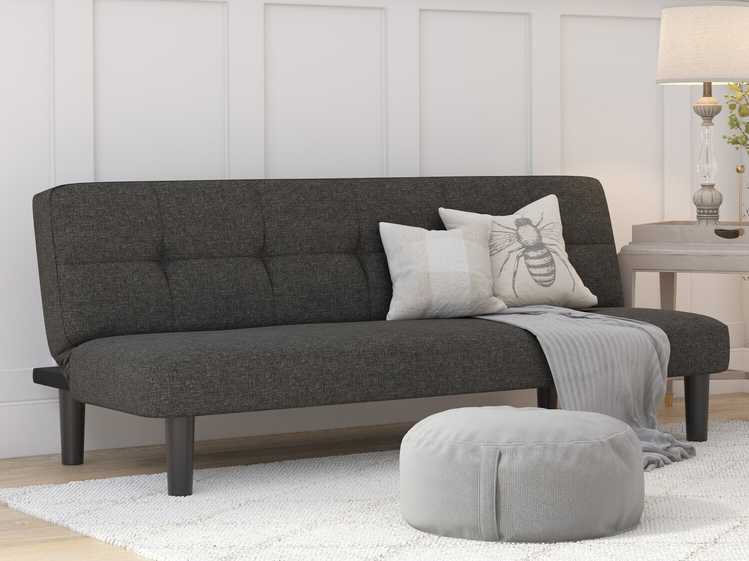 Dīvāns gulta Tulsa 550 (Tumši pelēks)