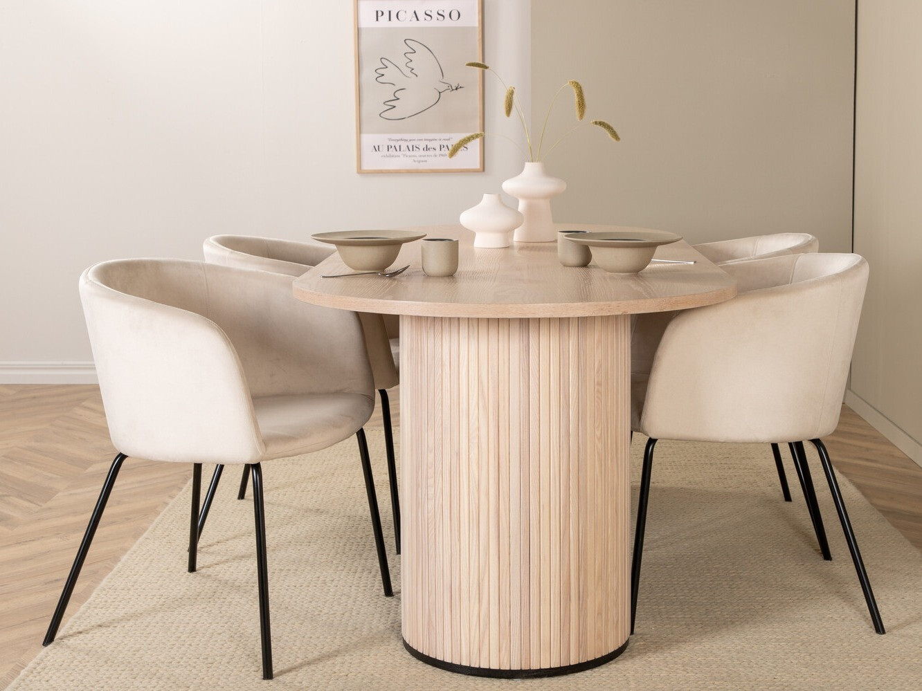 Ēdamistabas komplekts Dallas 2767 (Krēms + Melns)